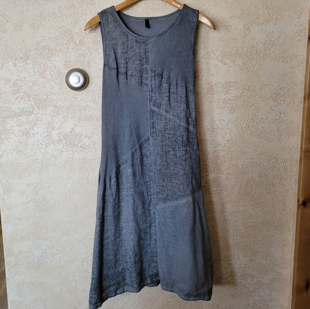 INIZIO Itlian linen dress, grey, size M
